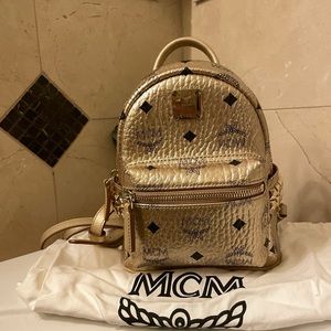 SOLD. MCM BEBE BOO Mini Backpack in Berlin Gold